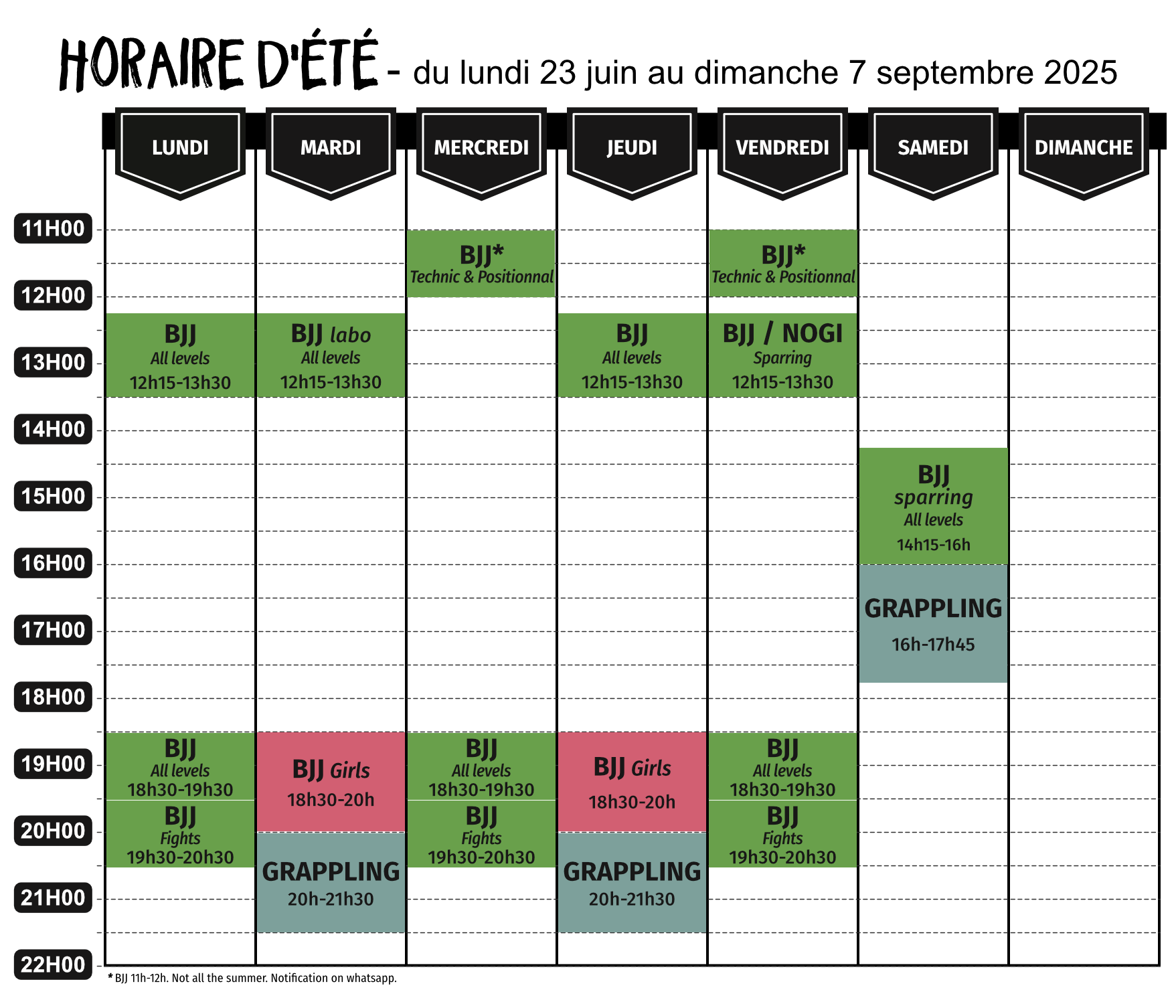 Planning été 2025